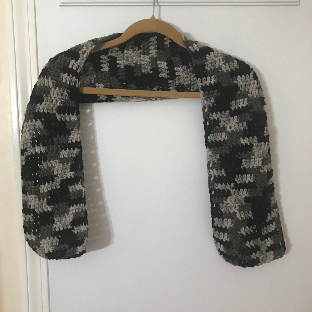 Mirage Grey Handmade Crochet Scarf